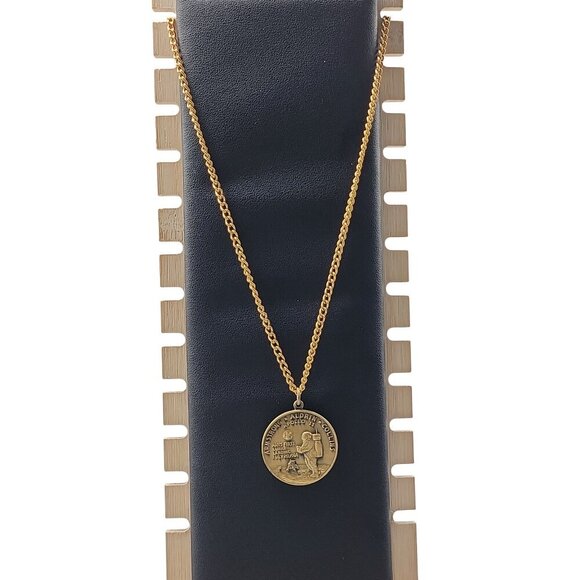 Rare Moonlanding Apollo 11 Commemorative One Small Step Pendant Necklace 22" - Picture 4 of 12